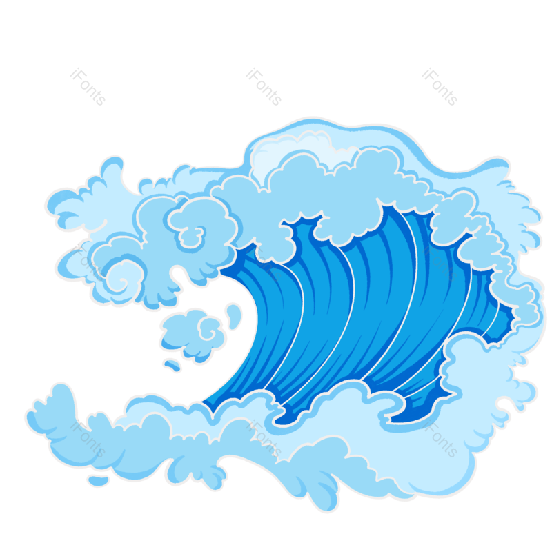 元素图片,蓝色海浪元素,水花PNG,波浪免抠素材